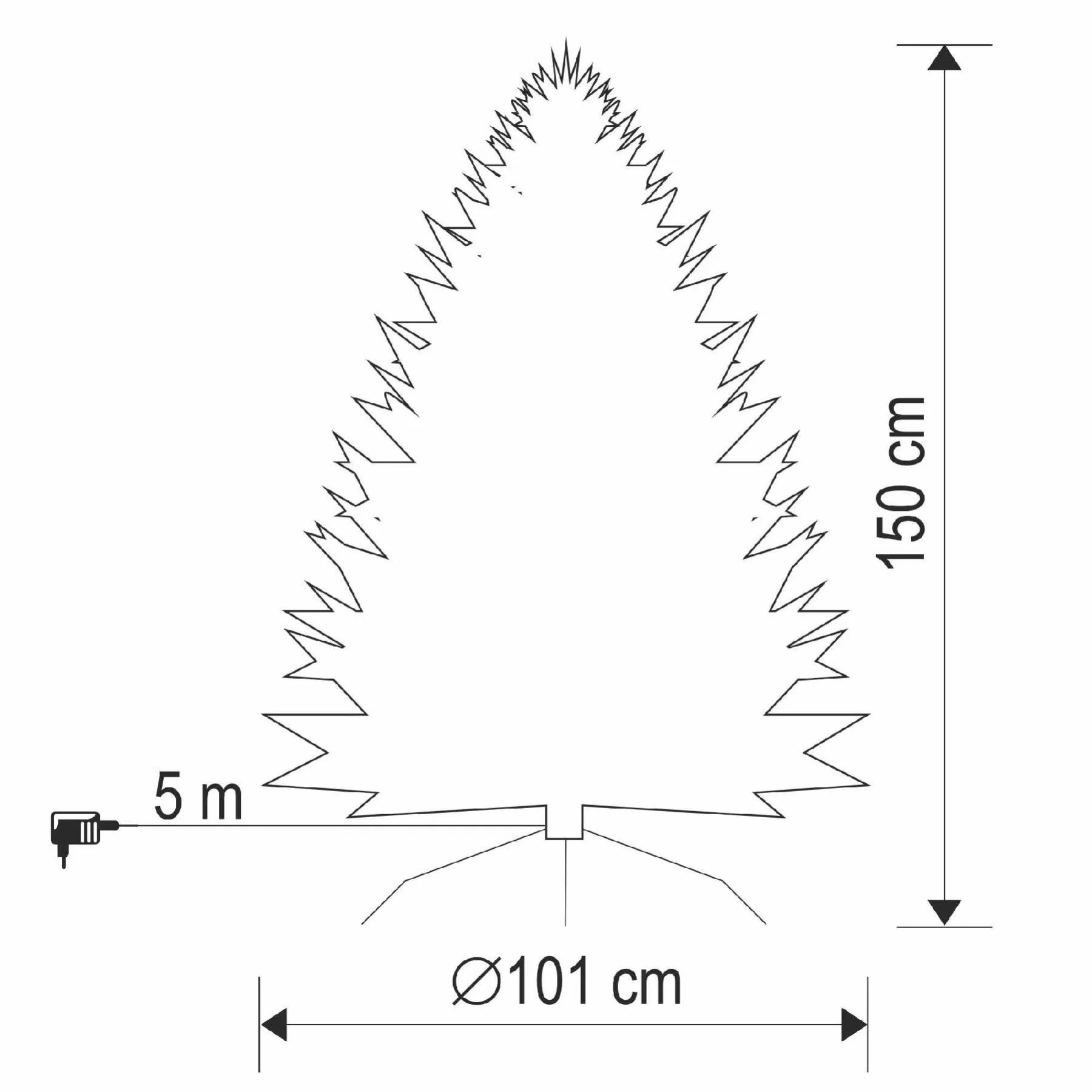Umelý vianočný stromček so zabudovaným LED osvetlením, 150 cm – Obrázok 3