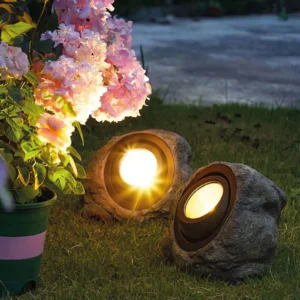 LED vonkajšie solárne svietidlo - skala, kameň - biela SMD LED - 20 x 12 x 16 cm