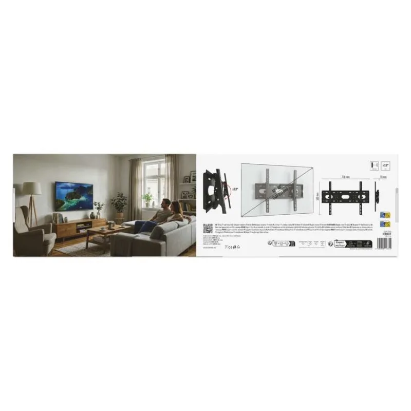 Naklápací nástenný TV držiak 42-85" (107–216 cm) – Obrázok 6