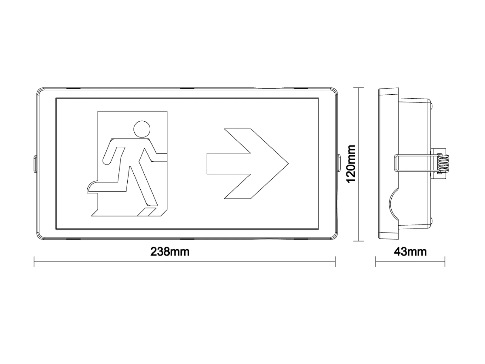 LED núdzové svietidlo 4W /3h / IP65 - LEL104 – Obrázok 5