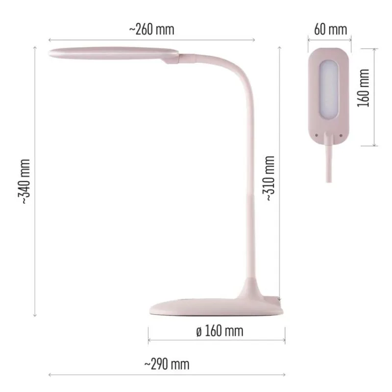LED stolná lampa STELLA, ružová – Obrázok 3