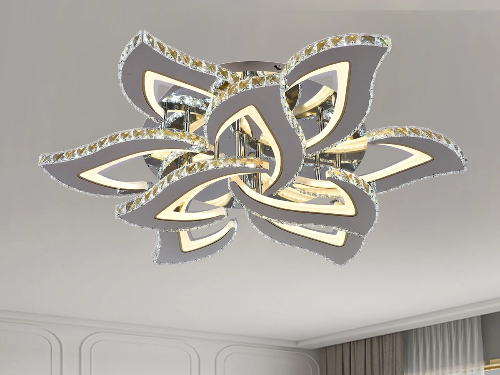 LED stropný luster + diaľkový ovládač 180W - J3337/CH – Obrázok 8