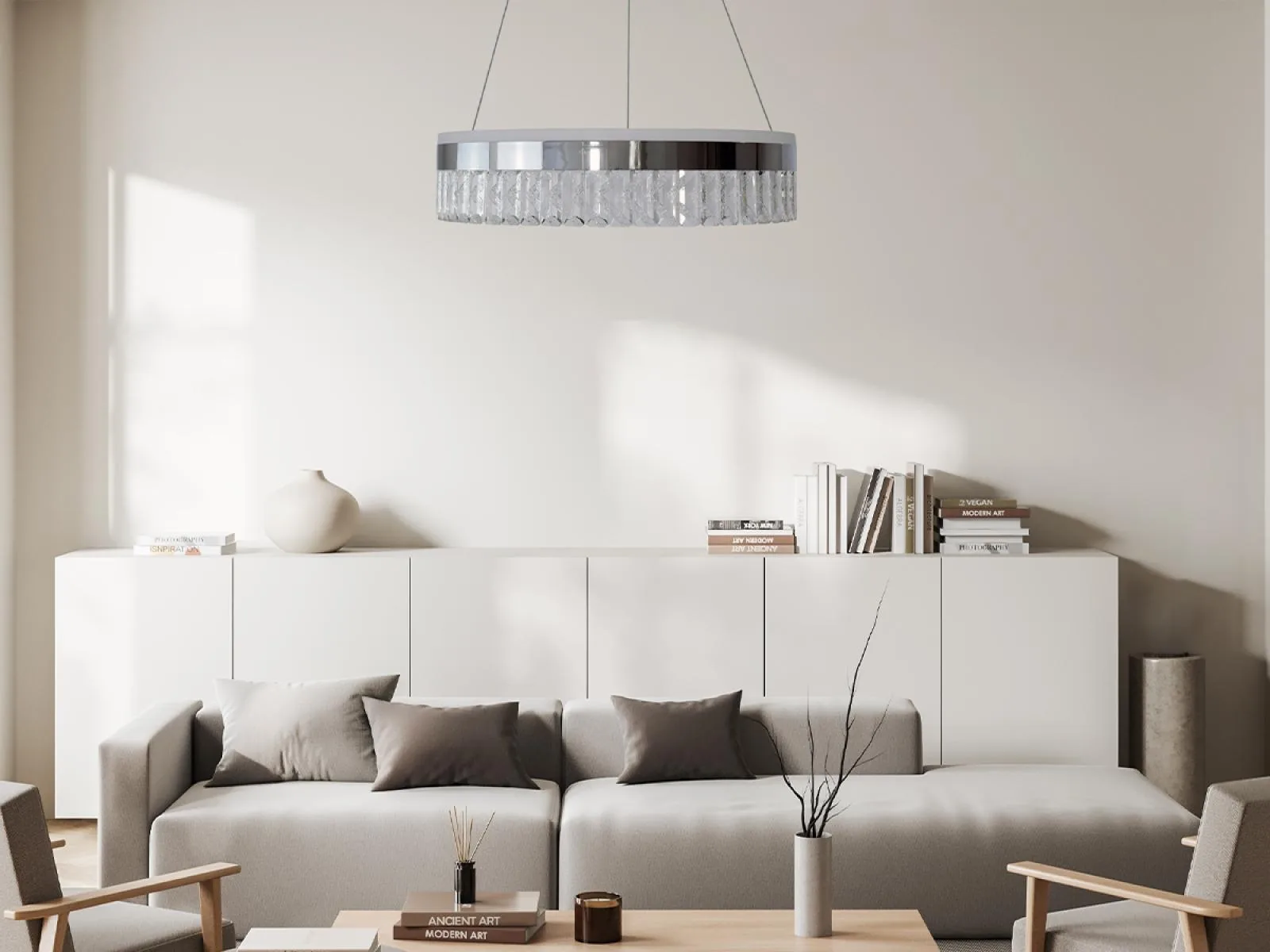 LED luxusné závesné krištáľové svietidlo s diaľkovým ovládačom 90W - TA2300/CH – Obrázok 2