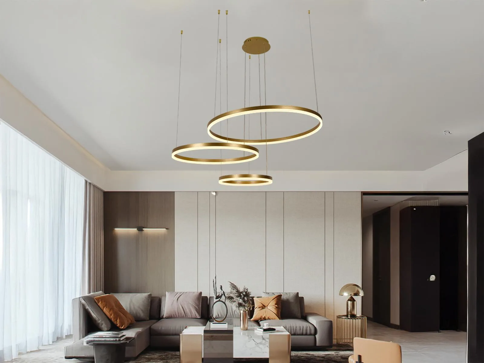 LED závesné svietidlo s diaľkovým ovládačom 125W – Obrázok 32
