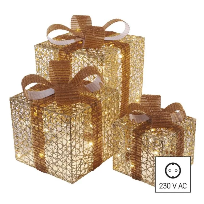 LED darčeky, 3 veľkosti, vnútorné, teplá biela – Obrázok 7