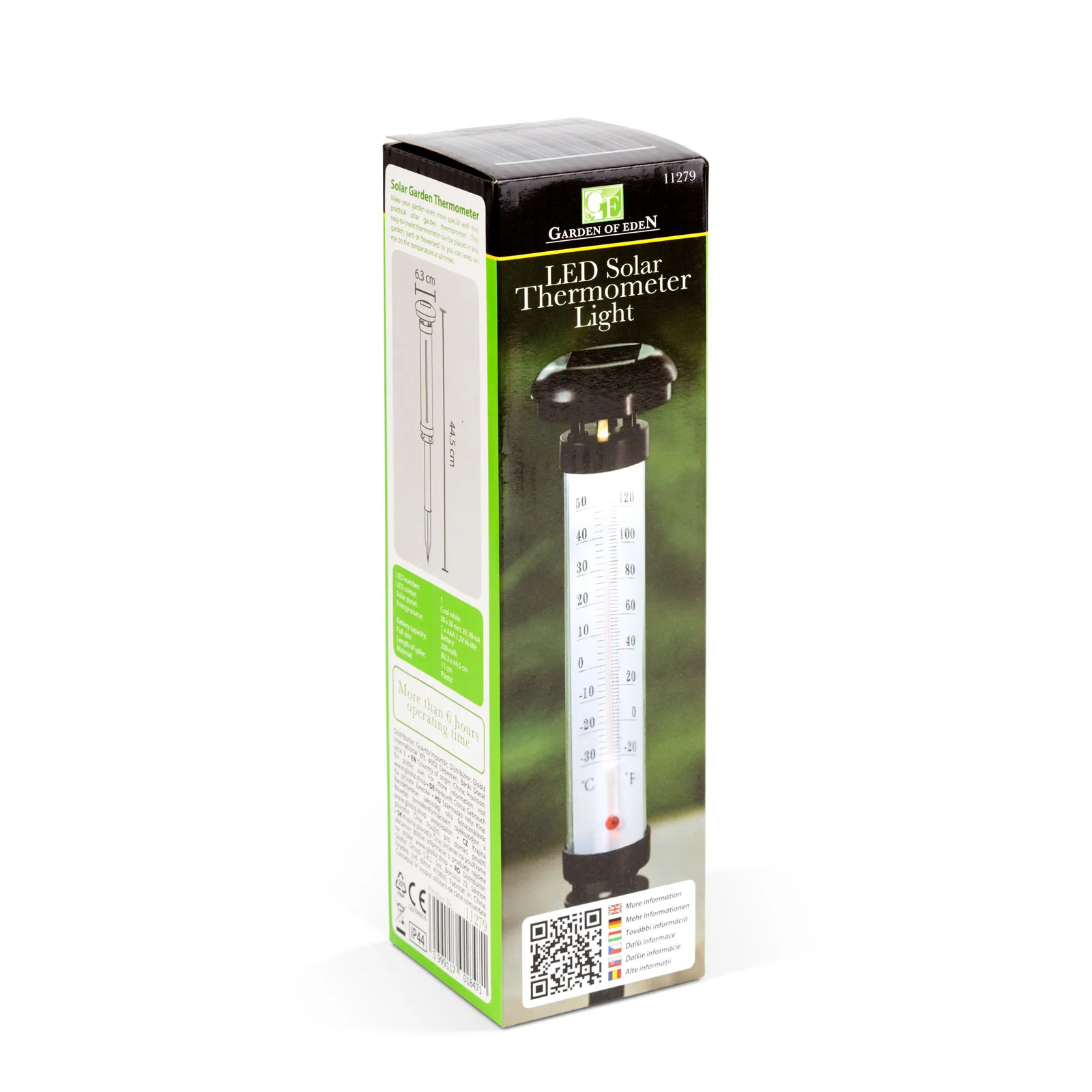 Solárny záhradný teplomer - studená biela LED - 6,3 x 44,5 cm – Obrázok 4
