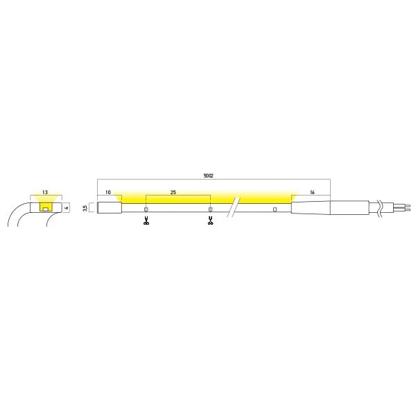 XSNAKE LEDS STRIP 14.4W/m 280LED/m 24V DC CRI.90 IP67 5m/reel – Obrázok 2