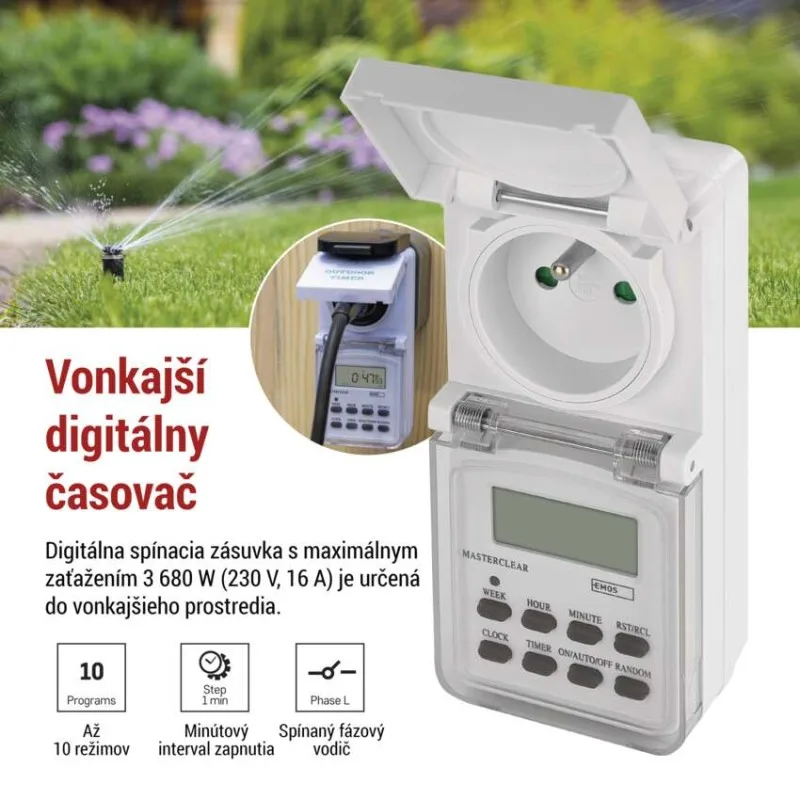 Časovač – digitálna spínacia zásuvka vonkajšia IP44 – Obrázok 5