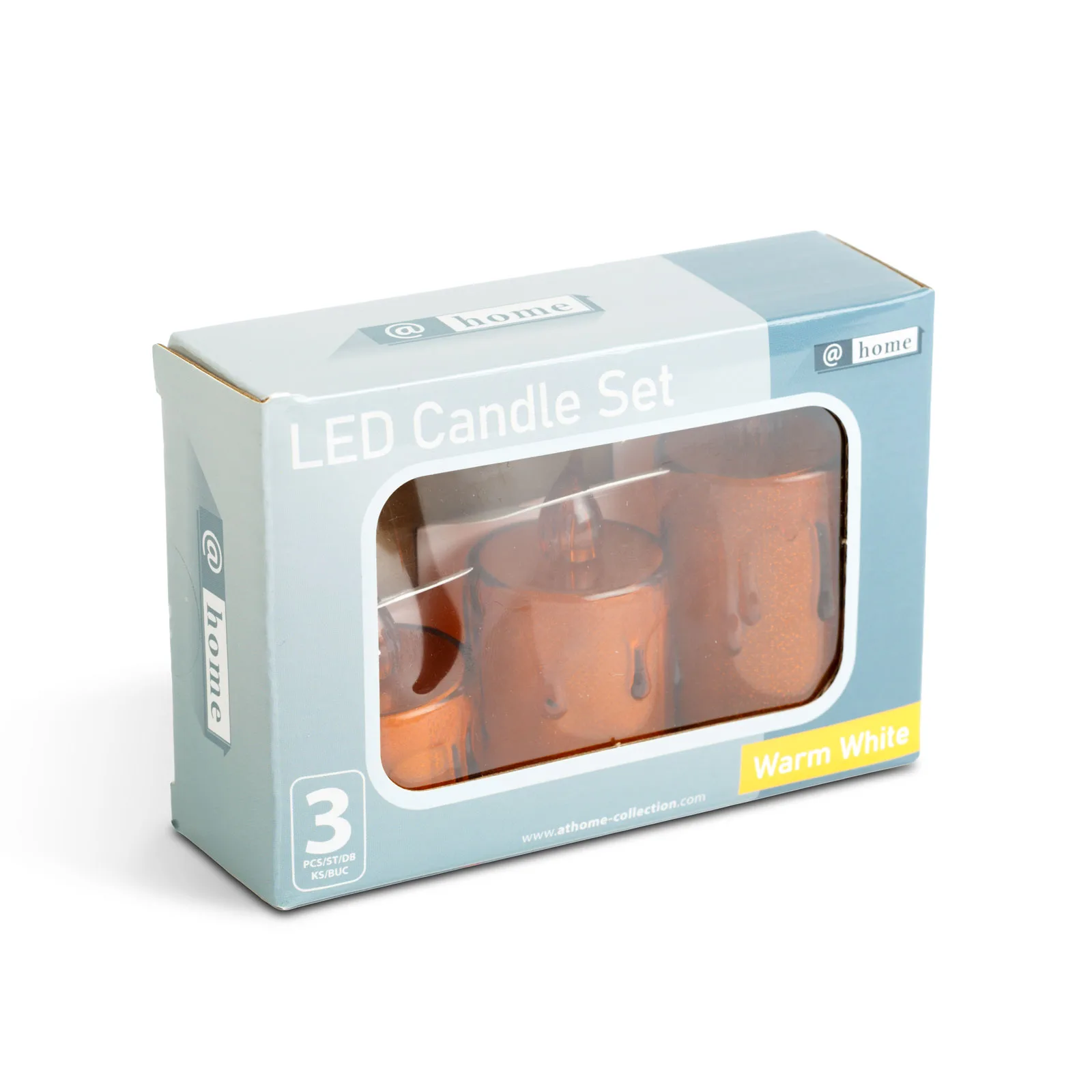 Sada LED sviečok – teplá biela – plast – 3 ks / sada – Obrázok 3
