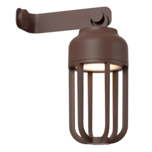 WELLS – Nabíjateľné nástenné svietidlo pre interiér/exteriér – Akumulátor – Ø 10 cm – Stmievateľné LED – CCT – 1x5 W 2700 K/4000 K – IP54 – Hnedá farba | Essential