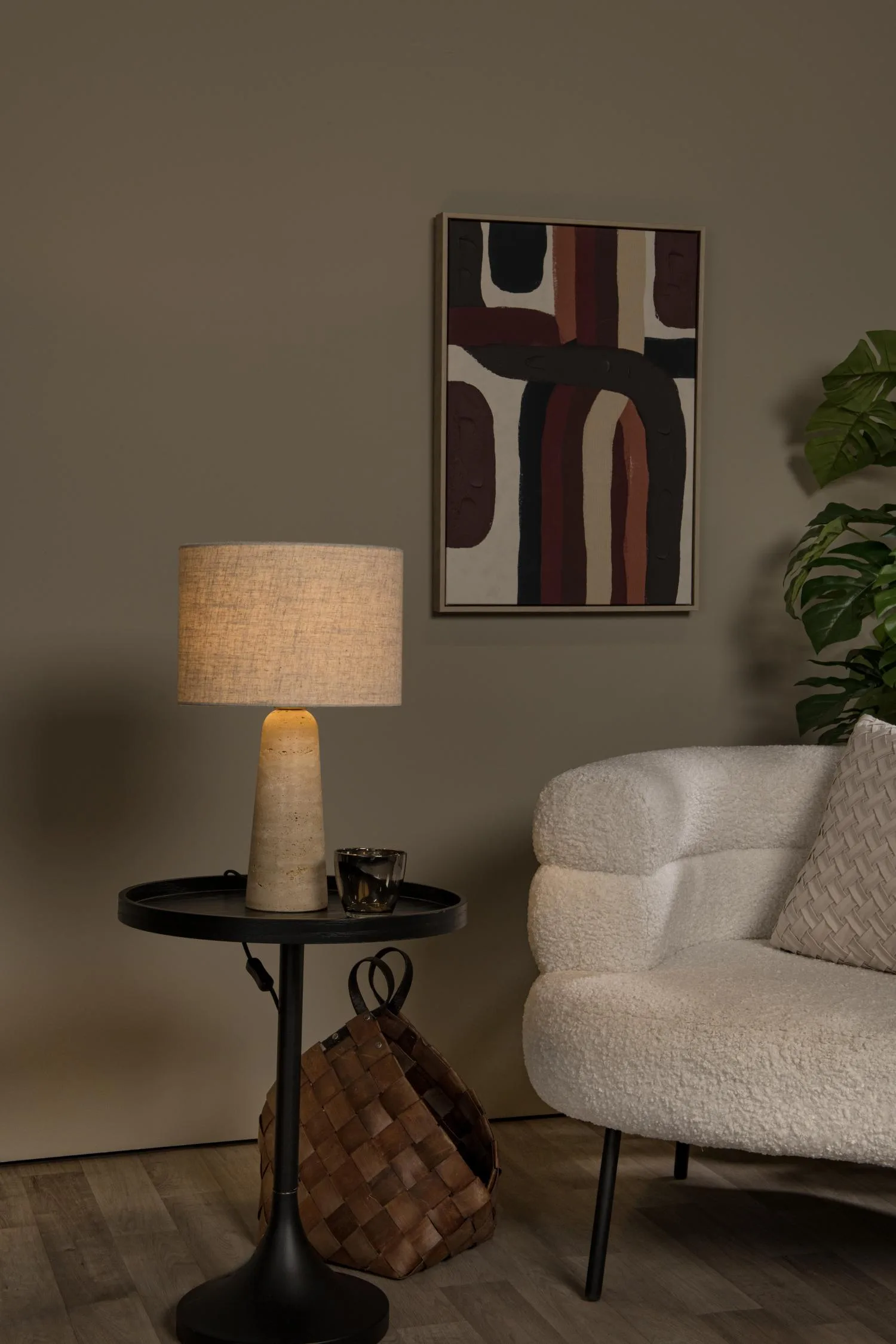 NIMUE – Stolná lampa – Ø 30 cm – 1xE27 – Taupe – Obrázok 3