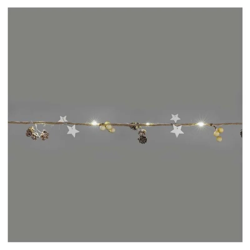 LED vianočná girlanda – šišky, 1,7 m, 2x AA, vnútorná, teplá biela – Obrázok 14