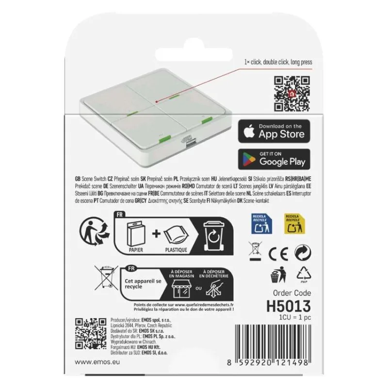 GoSmart Prenosný ovladač scén IP-2004ZW, ZigBee 3.0, 4-tlačidlový – Obrázok 9