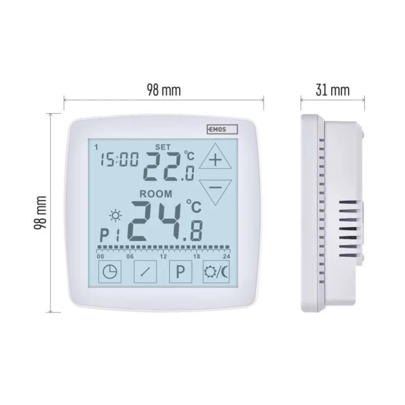 Izbový programovateľný drôtový OpenTherm termostat P56A02 – Obrázok 9