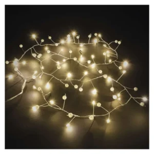 LED girlanda - perly, 1,2 m, 3x AA, vnútorné, teplá biela, časovač
