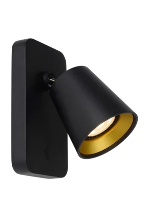 TURNON – Nočná lampa / Nástenné svietidlo – LED s reguláciou teploty svetla – GU10 – 1x5 W 2200 K/3000 K – čierna