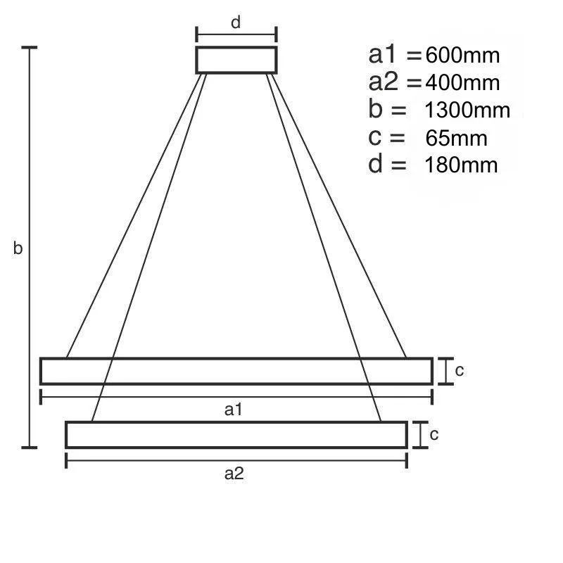 LED visiace svietidlo na lanku + diaľkový ovládač 65W - J6329/CH – Obrázok 2