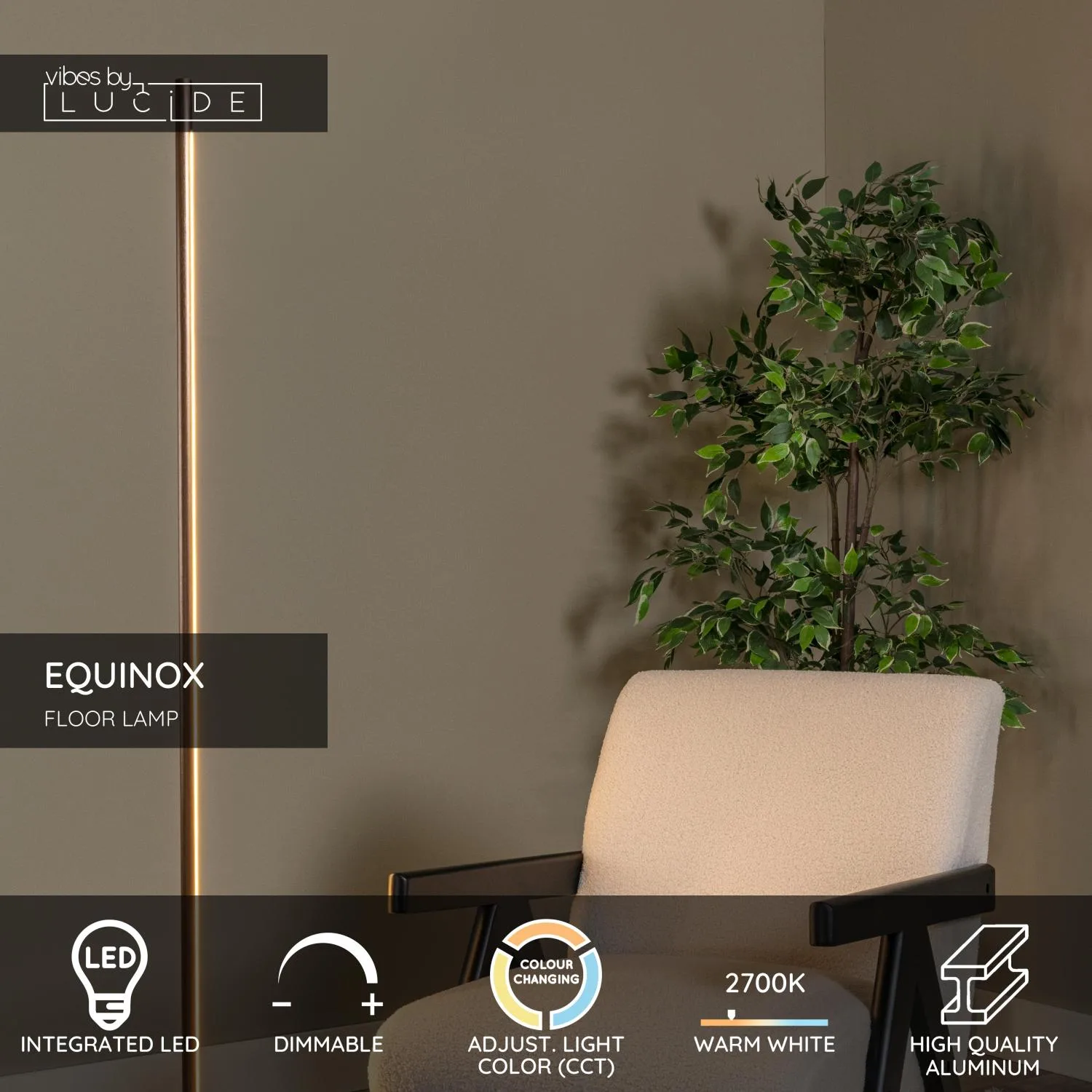 EQUINOX – Stojaca lampa – LED s reguláciou jasu – CCT – 1x26 W 2700 K/4000 K – Senzor pohybu ruky – Obrázok 9
