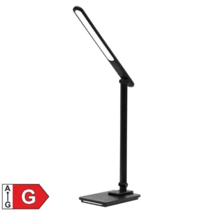 LED stolné svietidlo s nočným svetlom, kovové, čierna