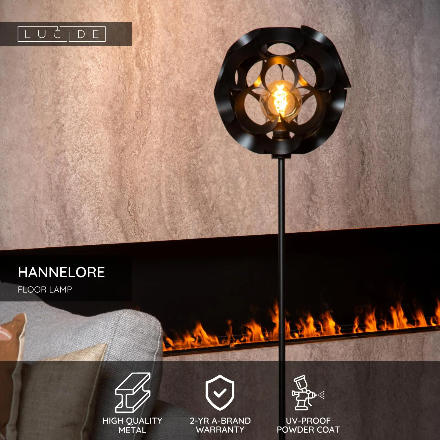 HANNELORE – Stojaca lampa – Ø 30 cm – 1xE27 – Obrázok 10