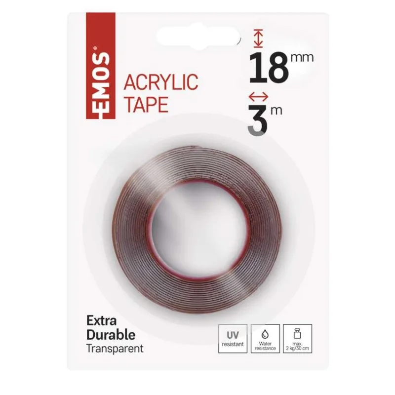 Akrylová páska 18mm / 3m, čirá – Obrázok 4