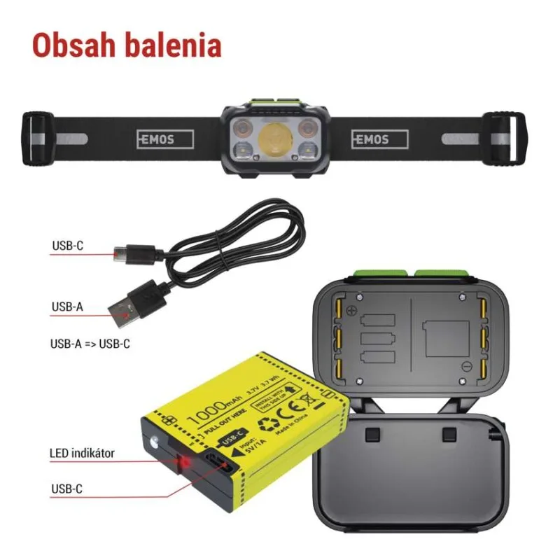 LED nabíjacia čelovka P3546, 550 lm, Li-Pol 1000 mAh / 3× AAA – Obrázok 5