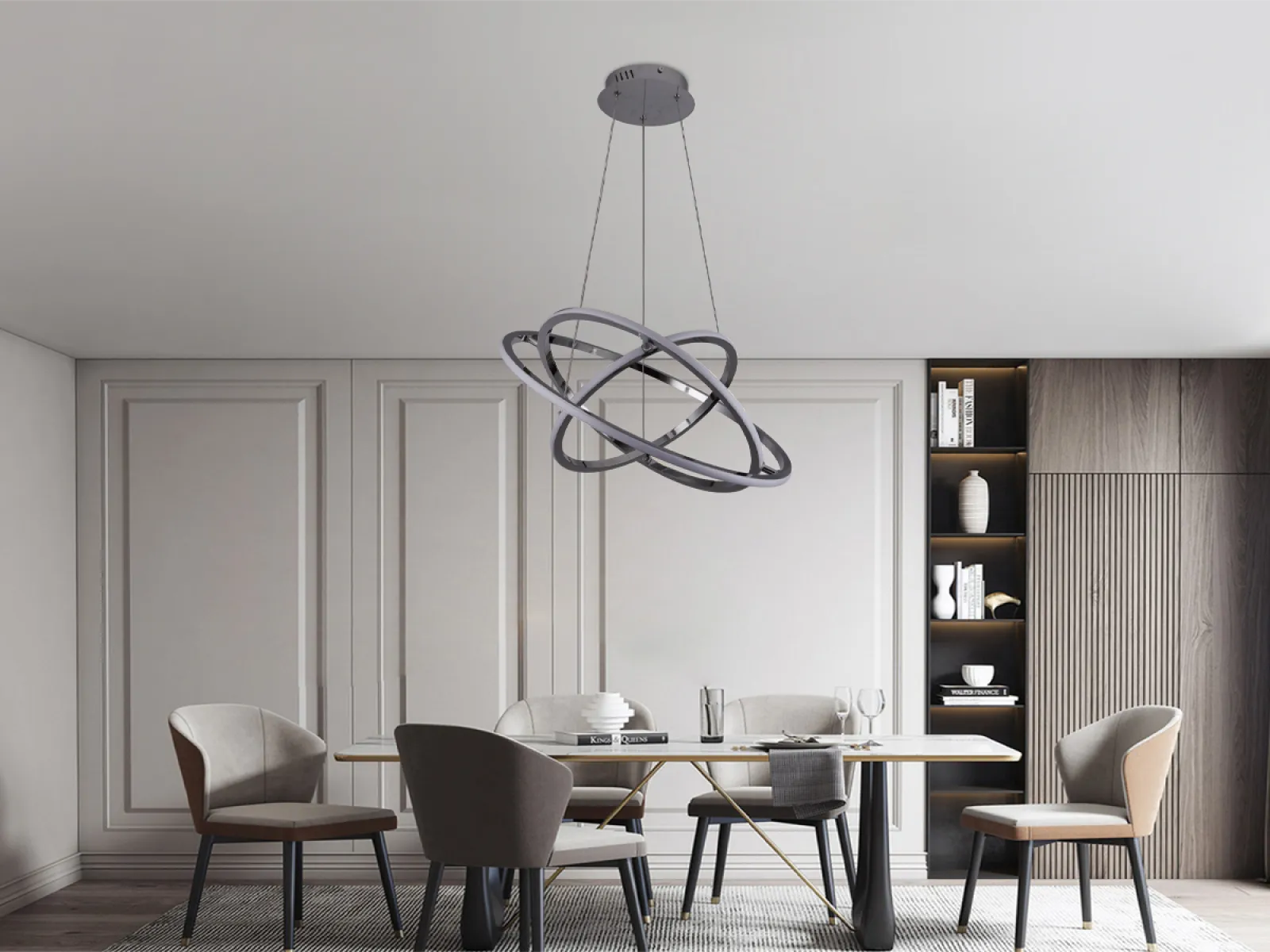 LED závesné svietidlo na lanku + diaľkový ovládač 105W - J4350/CH – Obrázok 13
