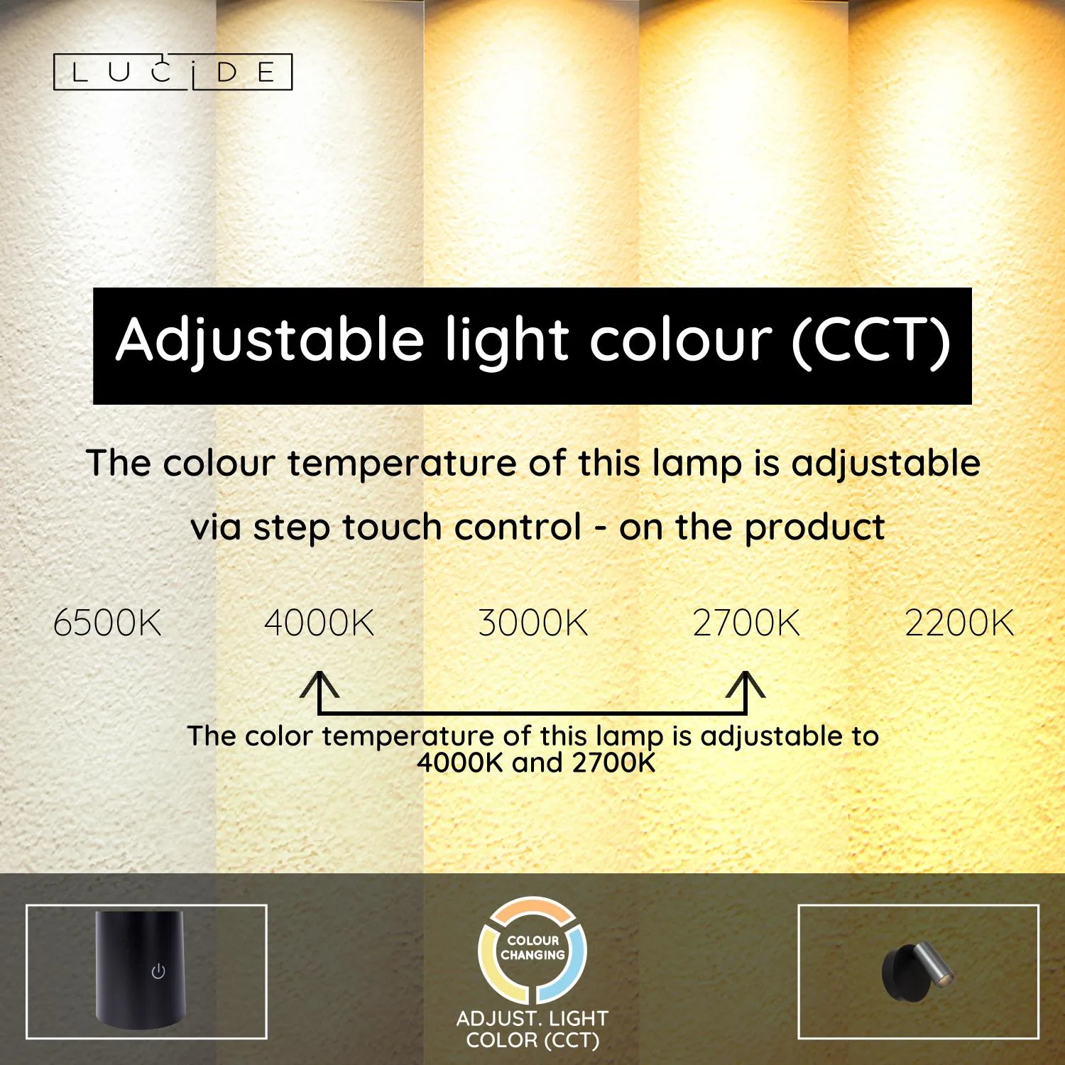 TONI – Nabíjateľný nástenný reflektor / nástenné svietidlo – Akumulátor – Ø 8,1 cm – Stmievateľné LED – CCT – 1x2 W 2700 K/4000 K – Magnetické – Obrázok 4