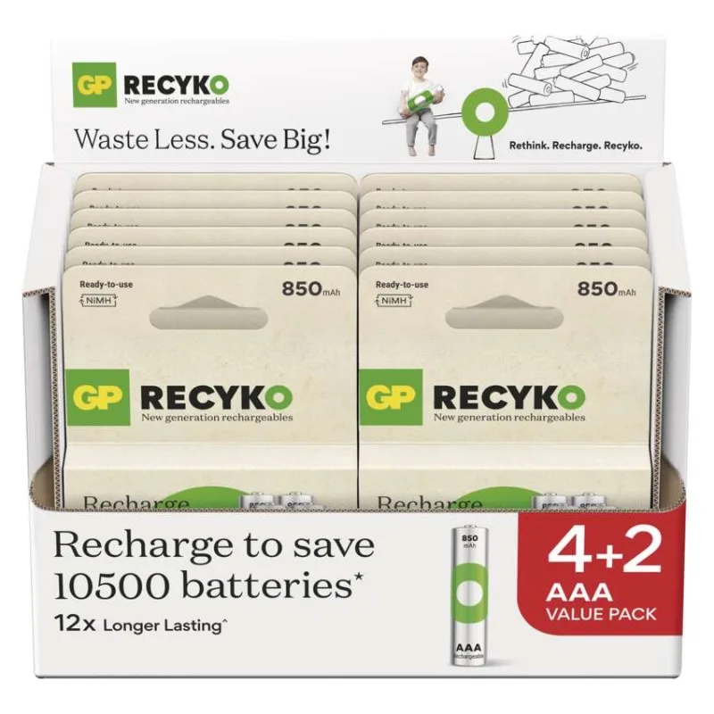 Nabíjacia batéria GP ReCyko 850 (AAA) 6 ks – Obrázok 6