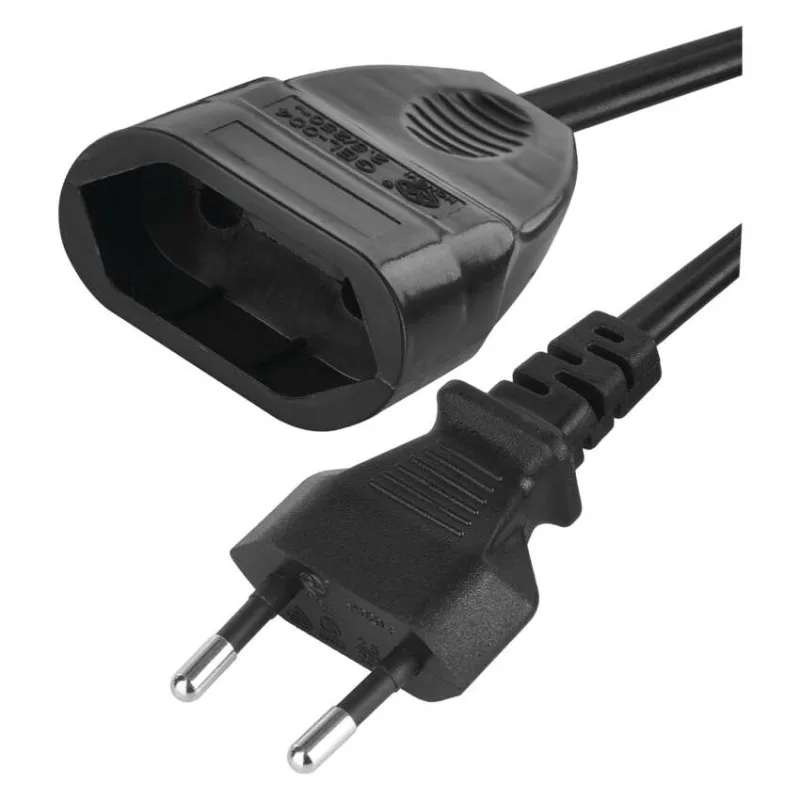 Dvojžilový pohyblivý prívod 3 m / 1 zásuvka / čierny / PVC / 0,75 mm2 – Obrázok 2