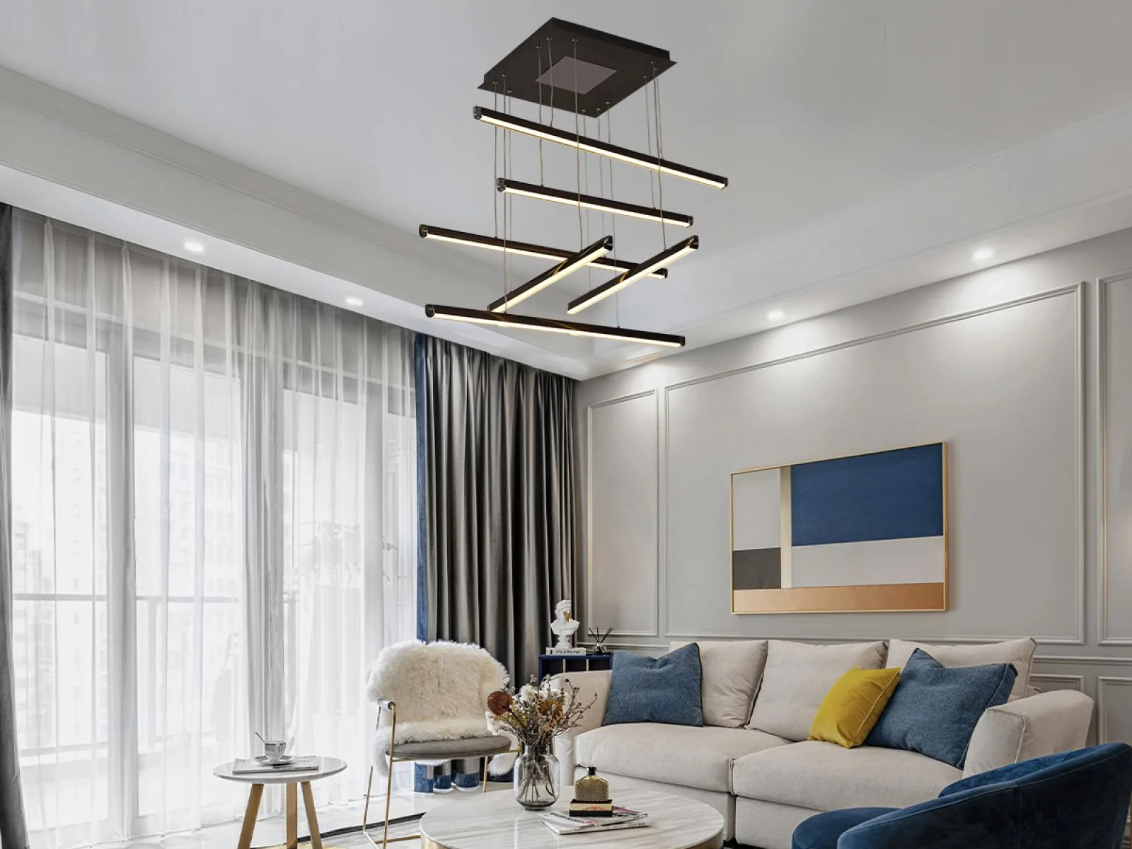 LED závesné svietidlo s diaľkovým ovládačom 100W - J3373/BCH – Obrázok 2
