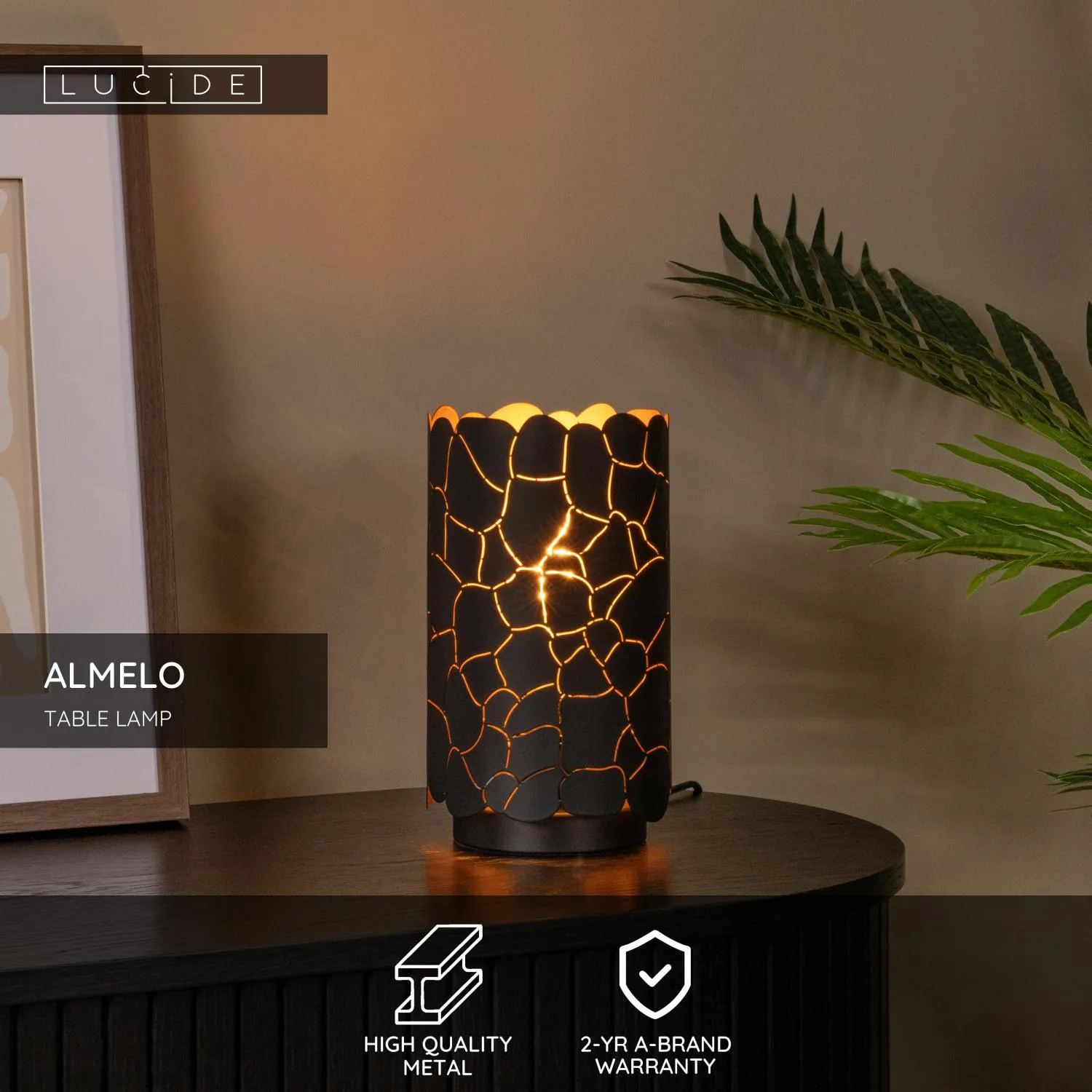 ALMELO - Stolná lampa - Ø 15 cm - 1xE27 - čierna – Obrázok 3