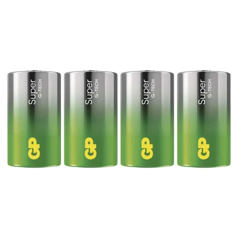 Alkalická batéria GP Super LR20 (D), 4 ks fólia – Obrázok 2