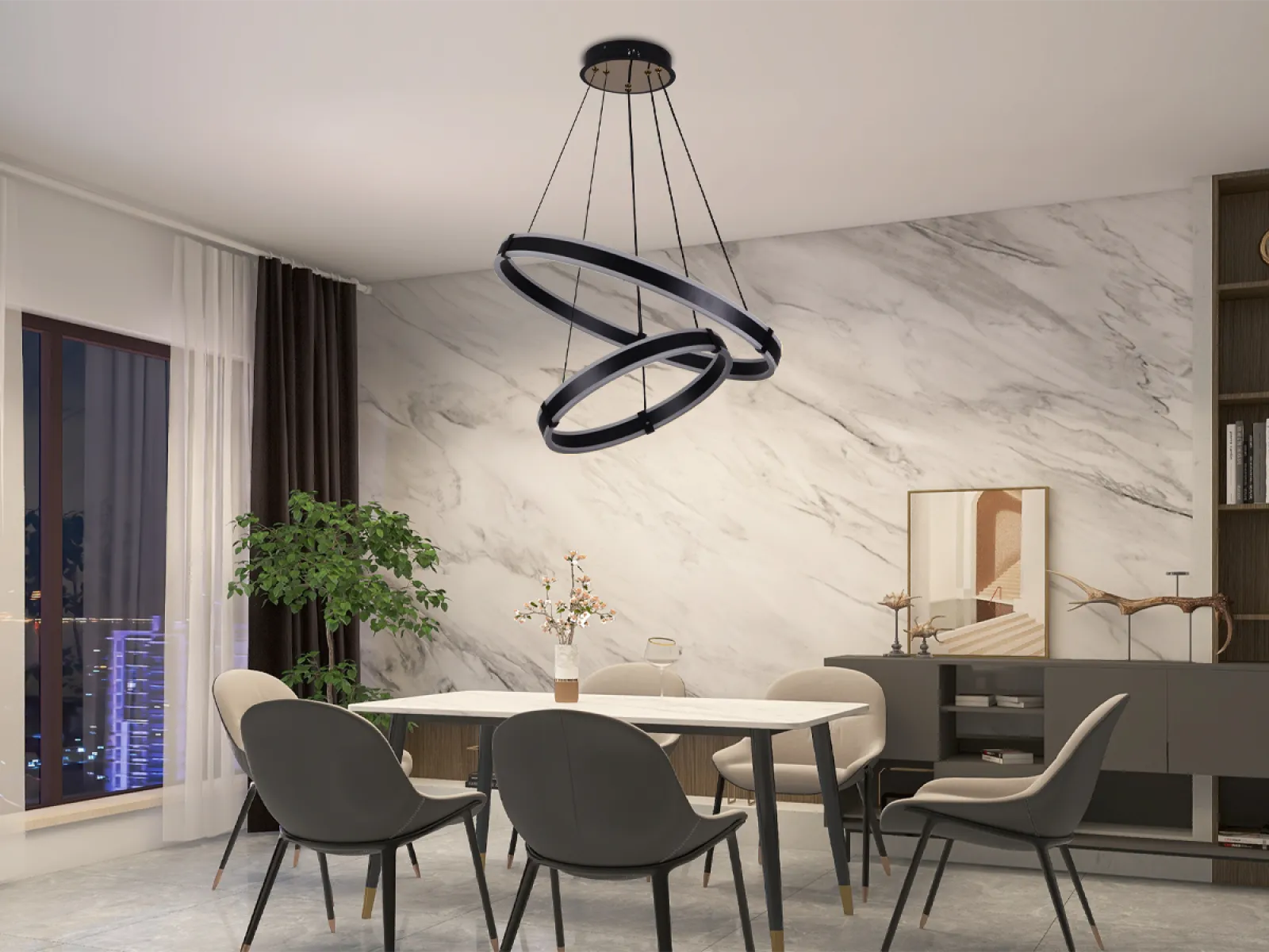 LED závesné svietidlo + diaľkový ovládač 140W - J4339/B – Obrázok 3