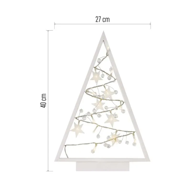 LED dekorácia – svietiaci stromček s ozdobami, 40 cm, 2xAA, vnútorný, teplá biela, časovač – Obrázok 4