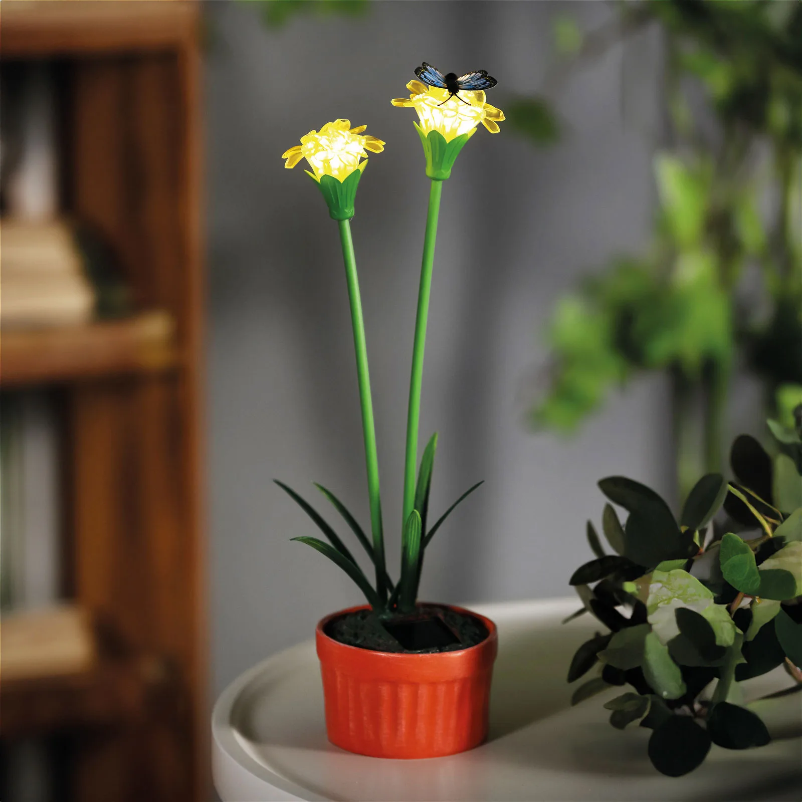 Farebné solárne kvety - 8 x 8 x 32 cm - 10 teplých bielych LED – Obrázok 9