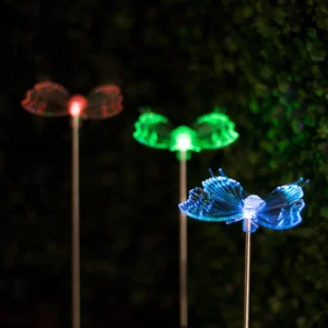 RGB LED solárna lampa - motýľ