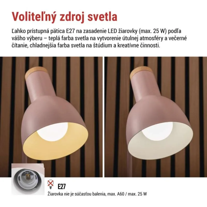 Stolná lampa POPPY, ružová – Obrázok 6