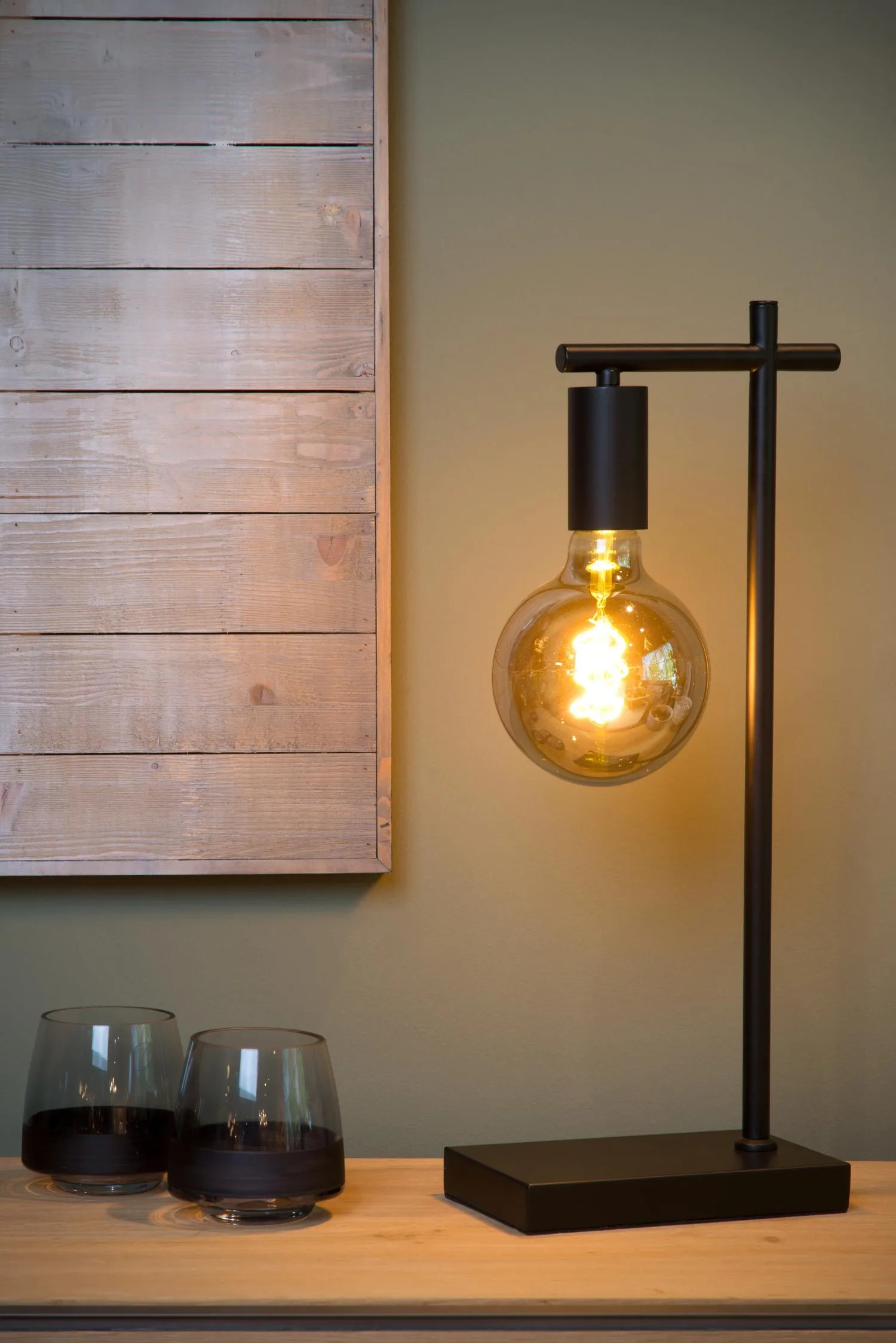 LEANNE - Stolná lampa - 1xE27 - Čierna – Obrázok 5