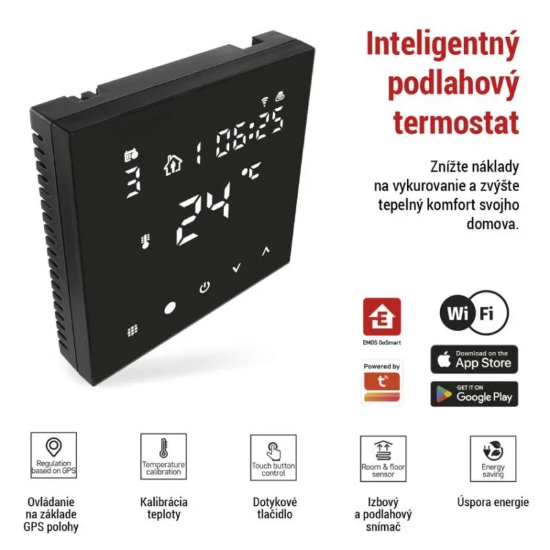 Podlahový programovateľný drôtový WiFi GoSmart termostat P56201BUF – Obrázok 3