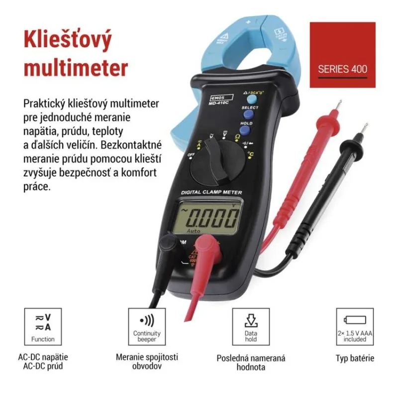 Kliešťový multimetr MD-410C – Obrázok 3