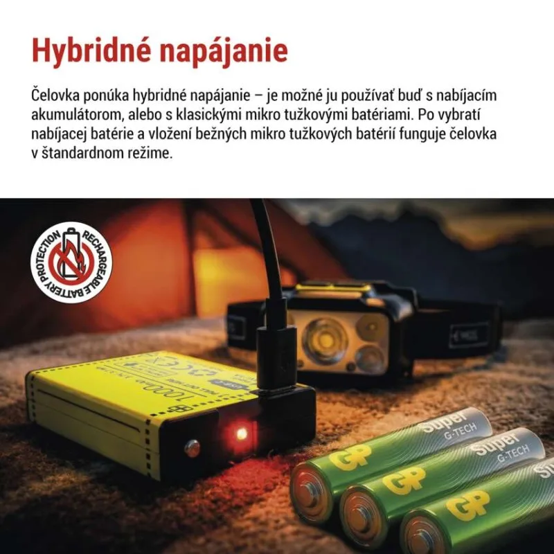 LED nabíjacia čelovka P3546, 550 lm, Li-Pol 1000 mAh / 3× AAA – Obrázok 4