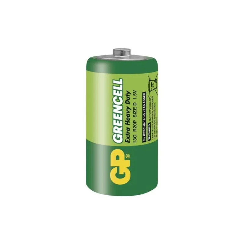 Zinko-chloridová batéria GP Greencell R20 (D), 2 ks – Obrázok 2
