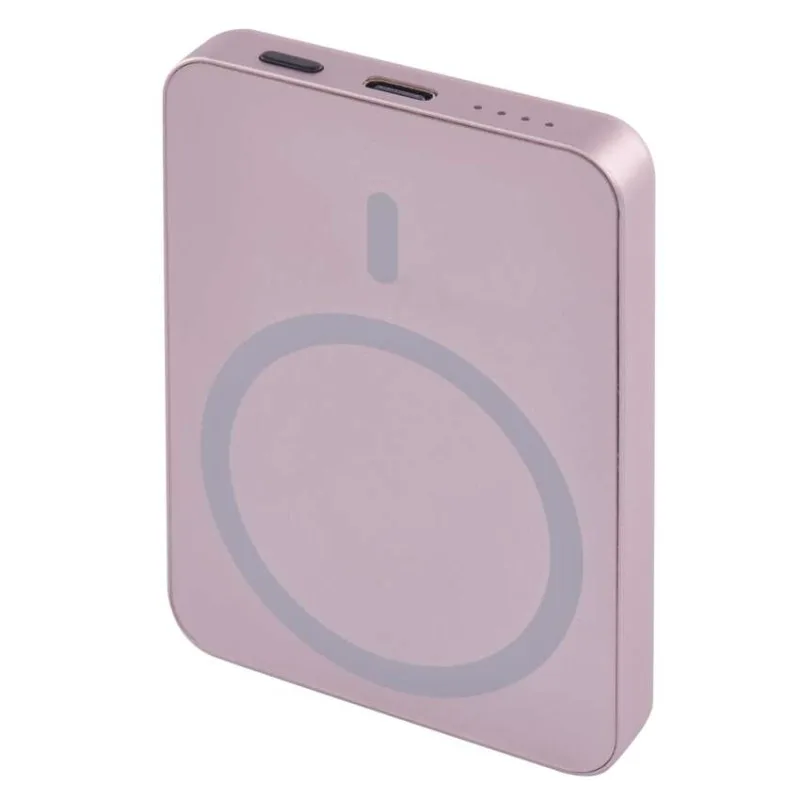 Power bank EMOS WI 522, 5 000 mAh, 20 W+Wireless, lososová – Obrázok 2