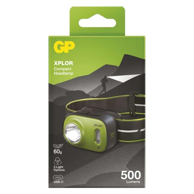 CREE LED nabíjacia čelovka GP Xplor PHR17, 500 lm – Obrázok 2
