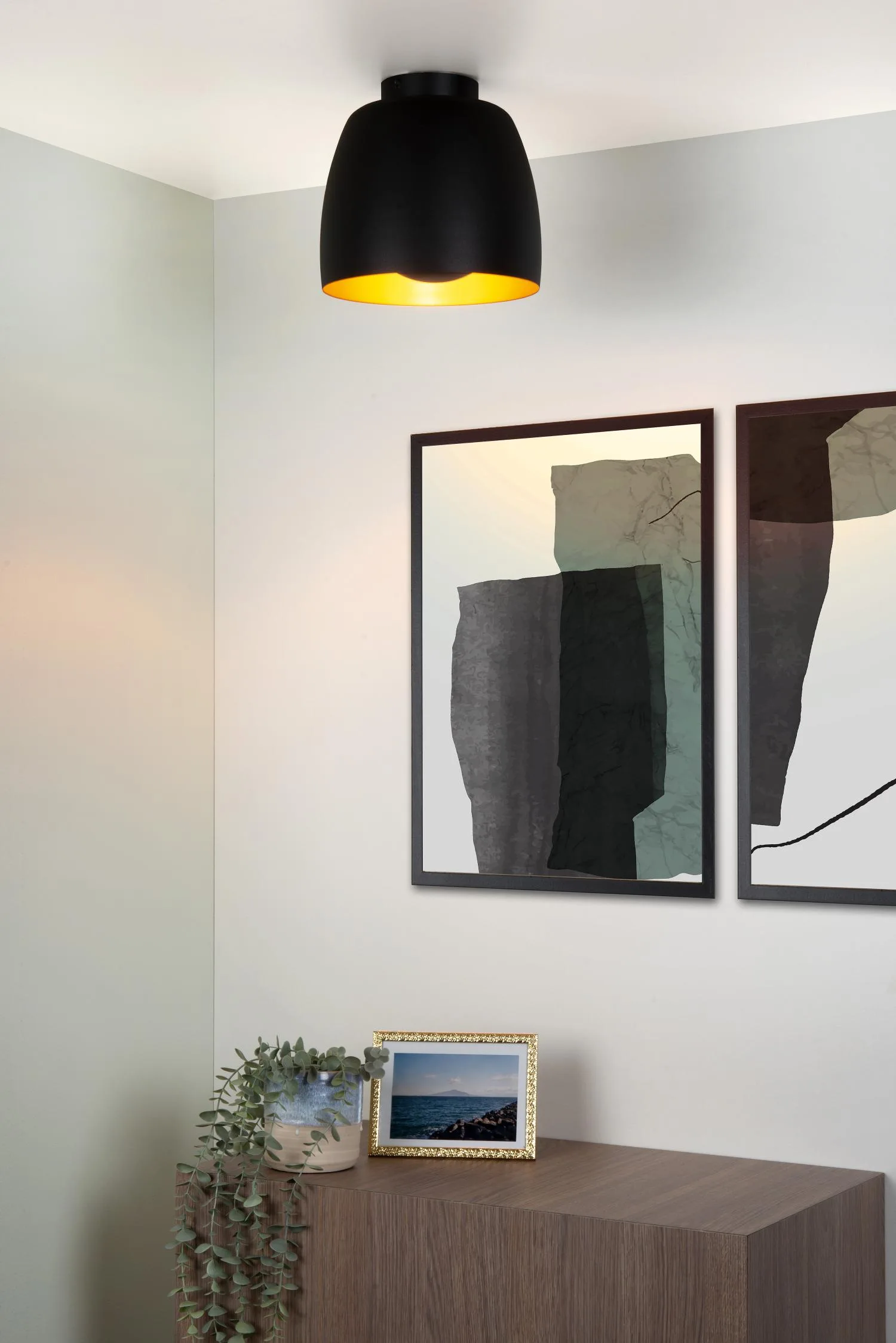 NOLAN – Stropné svietidlo na montáž do roviny – Ø 24 cm – 1xE27 – čierna – Obrázok 4