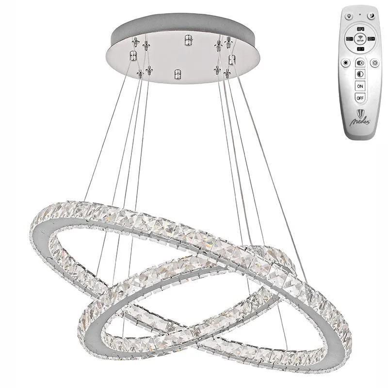 LED luxusné krištáľové svietidlo + diaľkový ovládač 130W - J6353/CH – Obrázok 7