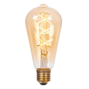 ST64 SENZOR SÚMRAKU - Žiarovka s vláknom - Ø 6,4 cm - LED - E27 - 1x4W 2200K - Senzor na deň/noc - jantárový