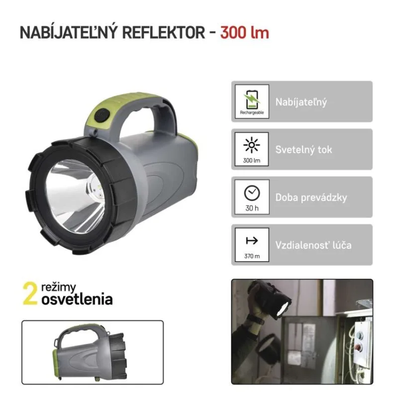LED nabíjacie svietidlo P2311, 300 lm, 2400 mAh – Obrázok 2