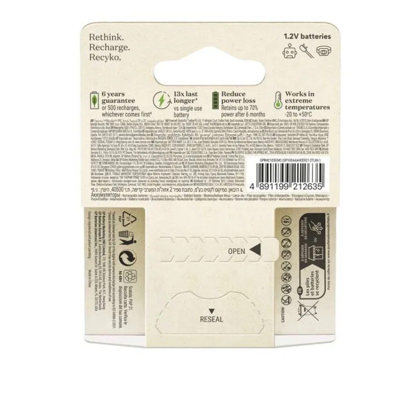 Nabíjacia batéria GP ReCyko 950 (AAA) 4 ks – Obrázok 12